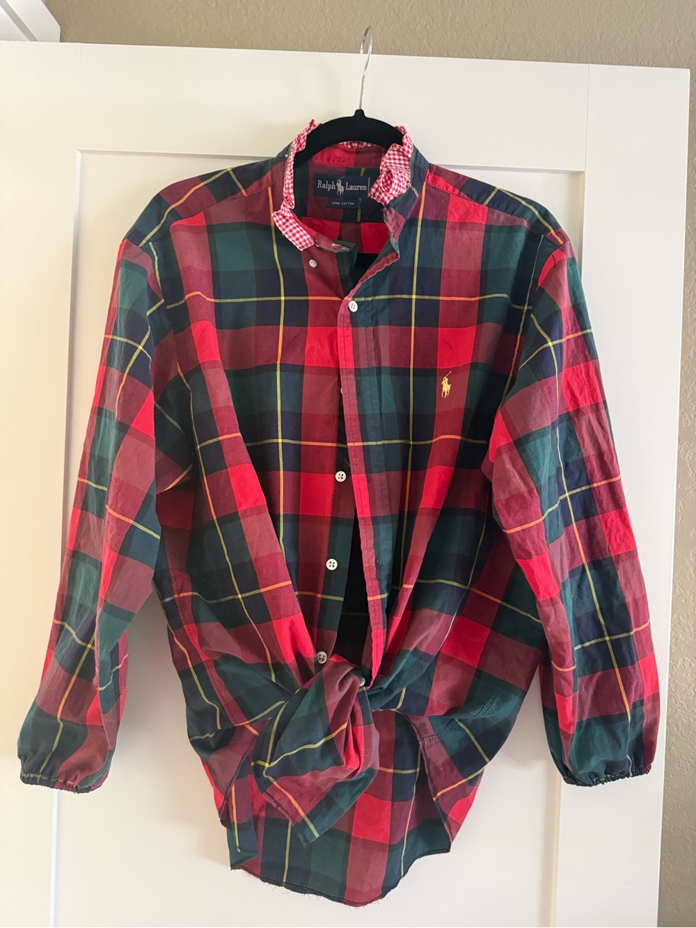 Ralph Lauren Red & Green Plaid Button-Down Shirt
